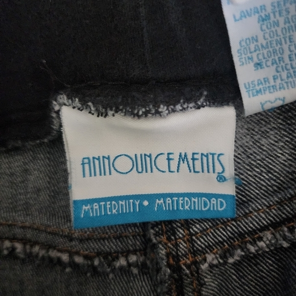 Announcements Maternity Dark Wash Blue Capri Jeans Size Small 4/6 Elastic Panel - Picture 6 of 8